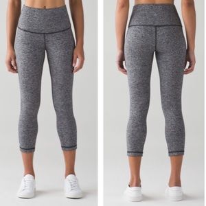 Lululemon Wunder Under Crop Pant Heathered Black 6